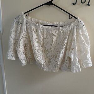White Lace Off-Shoulder Top